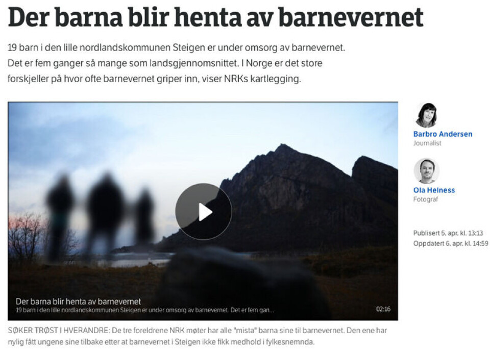 Foto: Skjermdump/NRK.no.