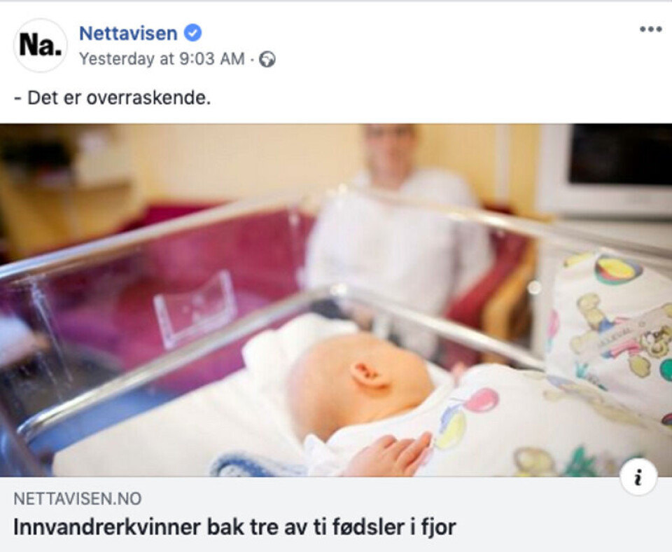 Skjermbilde fra Facebook.
