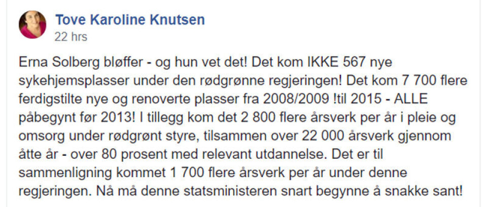 Foto: Skjermdump/Facebook.