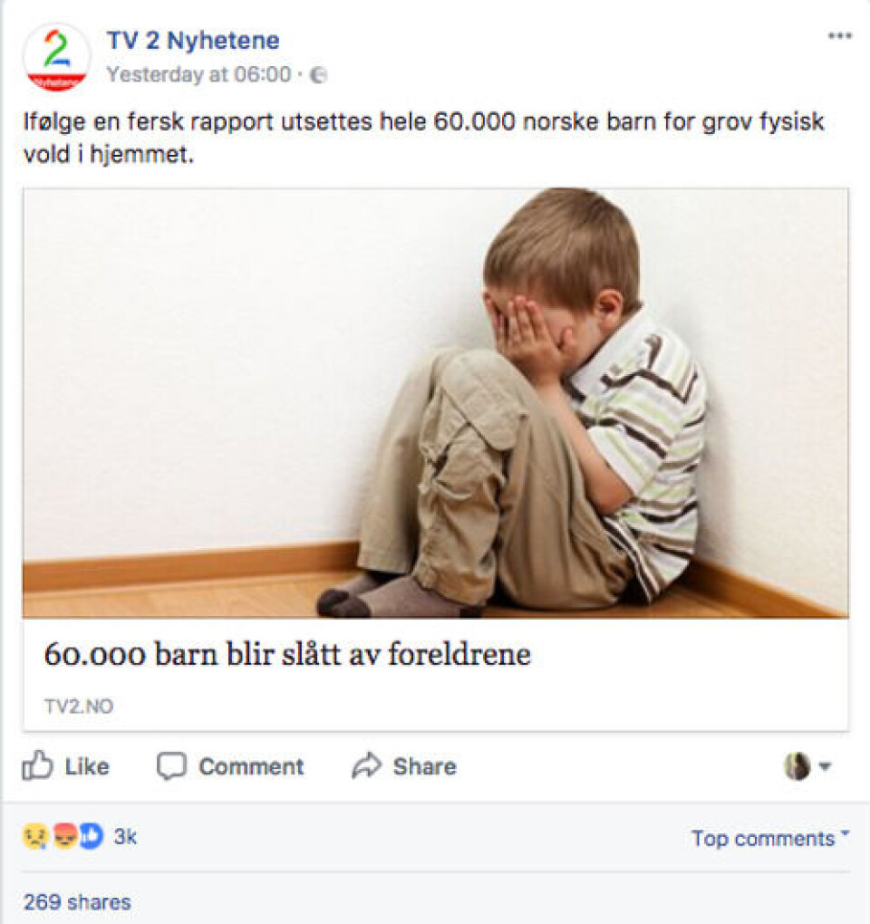 Foto: Skjermdump/TV 2/Facebook.