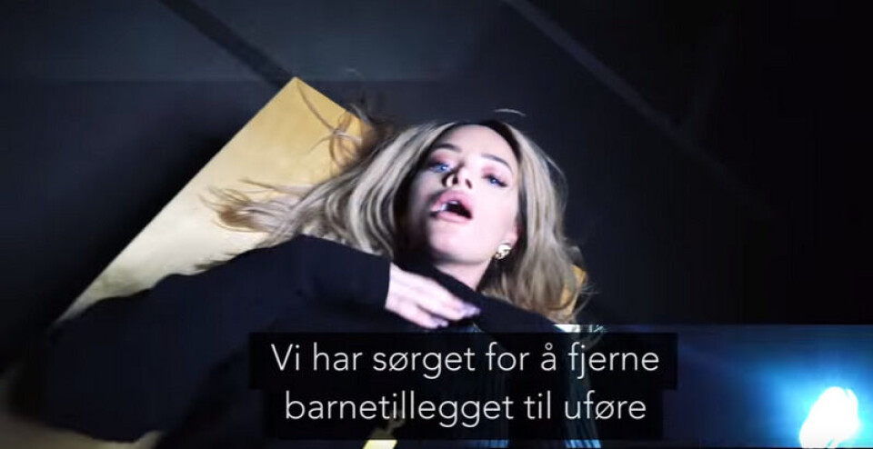 Skjermdump fra videoen.
