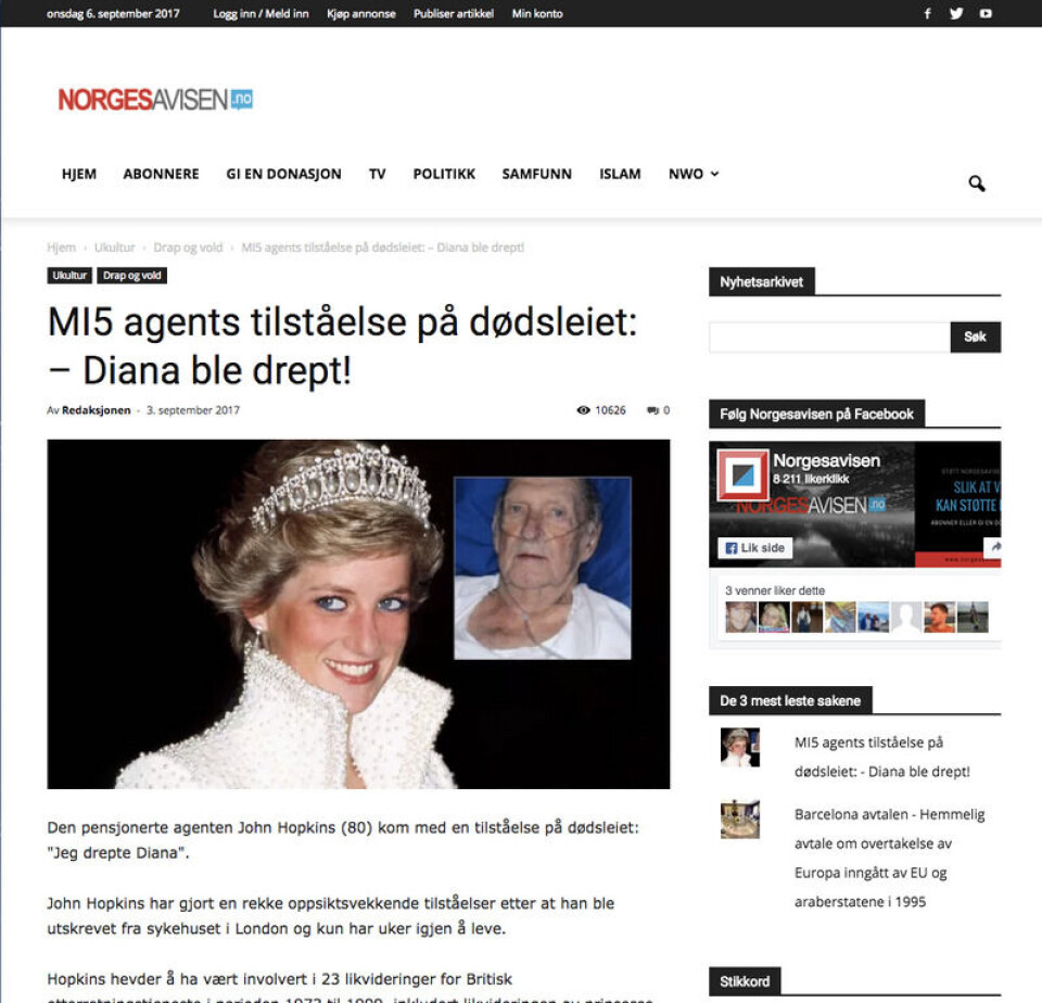 Faksimile: Norgesavisen.no