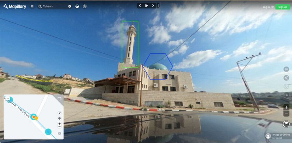 Al-Quaisi-moskeen som ligger i nærheten av der hendelsen skjedde. Skjermdump: Mapillary