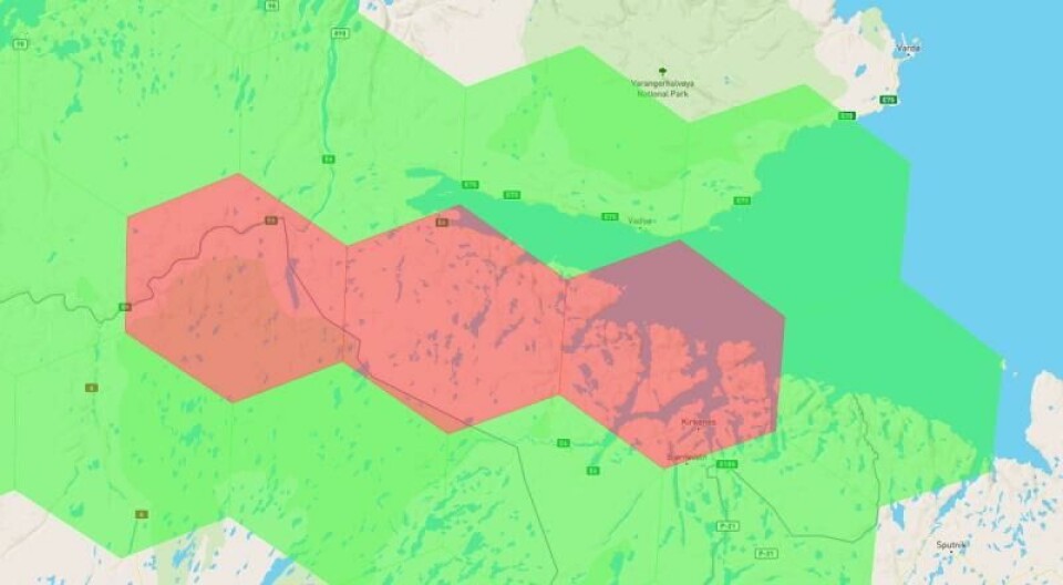 28. juni registrerte nettsiden GPSJam signalforstyrrelser i Øst-Finnmark. Faksimile: gpsjam.org