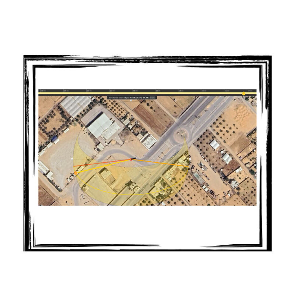 Skjermdump, Suncalc.org