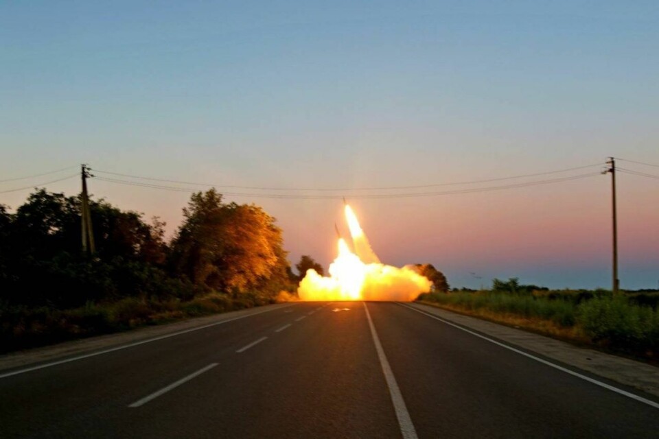 Ukrainas generalstab offentliggjorde 4. juli de første bildene av HIMARS-raketter som ble avfyrt mot russiske mål i Zaporizjzja. Foto: Ukrainas generalstab/Facebook.
