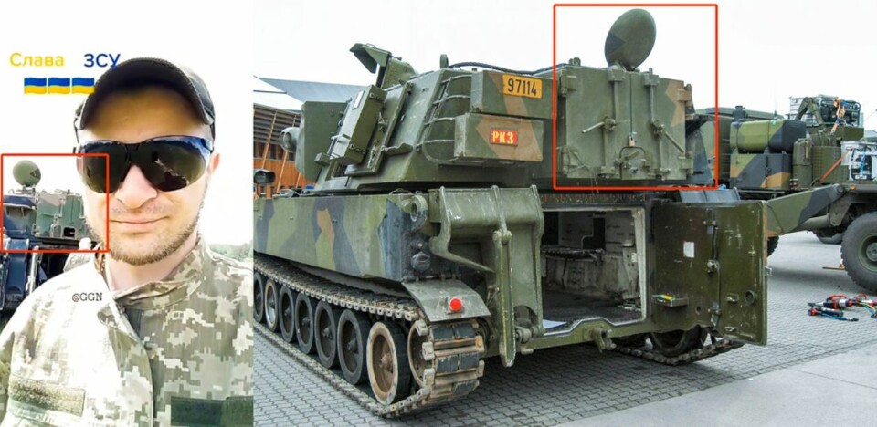 En ukrainsk soldat la rundt 1. juni ut en selfie der han poserer med en M109 artillerivogn, som det norske forsvaret hadde gitt i gave til Ukraina.