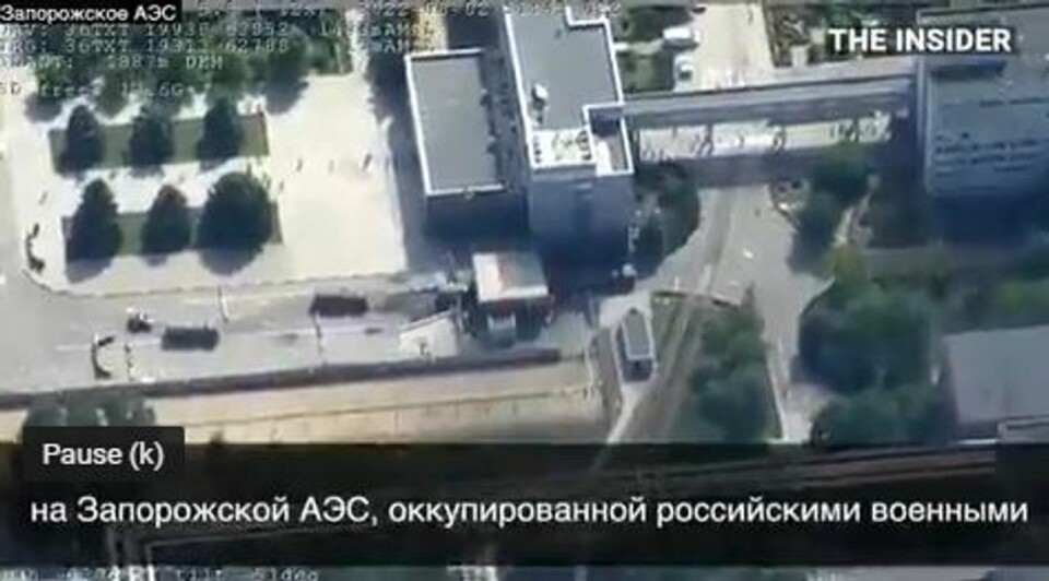 En video av russiske stridsvogner som kjører inn på atomkraftverket, dokumenterer at Russland driver militæraktivitet inne på kraftverket.