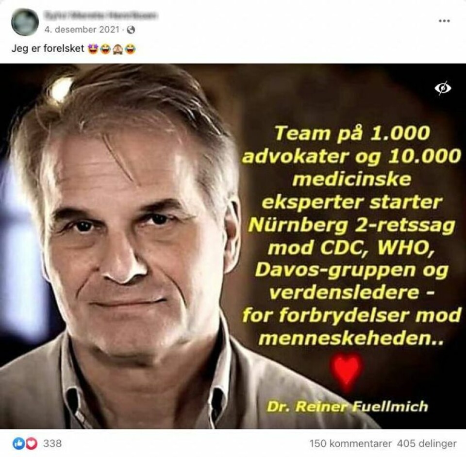 Mange går rundt og venter på at den såkalte Nürnberg 2-rettssaken skal starte. Selv om mange setter sin lit til den tysk-amerikanske advokaten Reiner Fuellmich, er det foreløpig ingenting som tyder på at det blir en internasjonal rettssak mot statsledere, organisasjoner og journalister. Skjermbilde: Facebook.