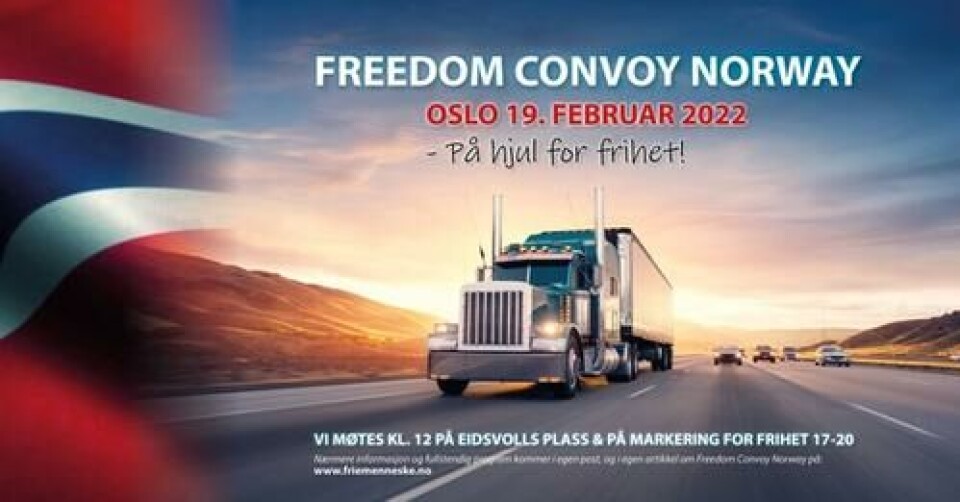 Facebook-gruppen Freedom Convoy Norway 2022 har på kort tid fått over 27 000 medlemmer. Lørdag planlegger de demonstrasjoner i Oslo. Skjermbilde: Facebook.