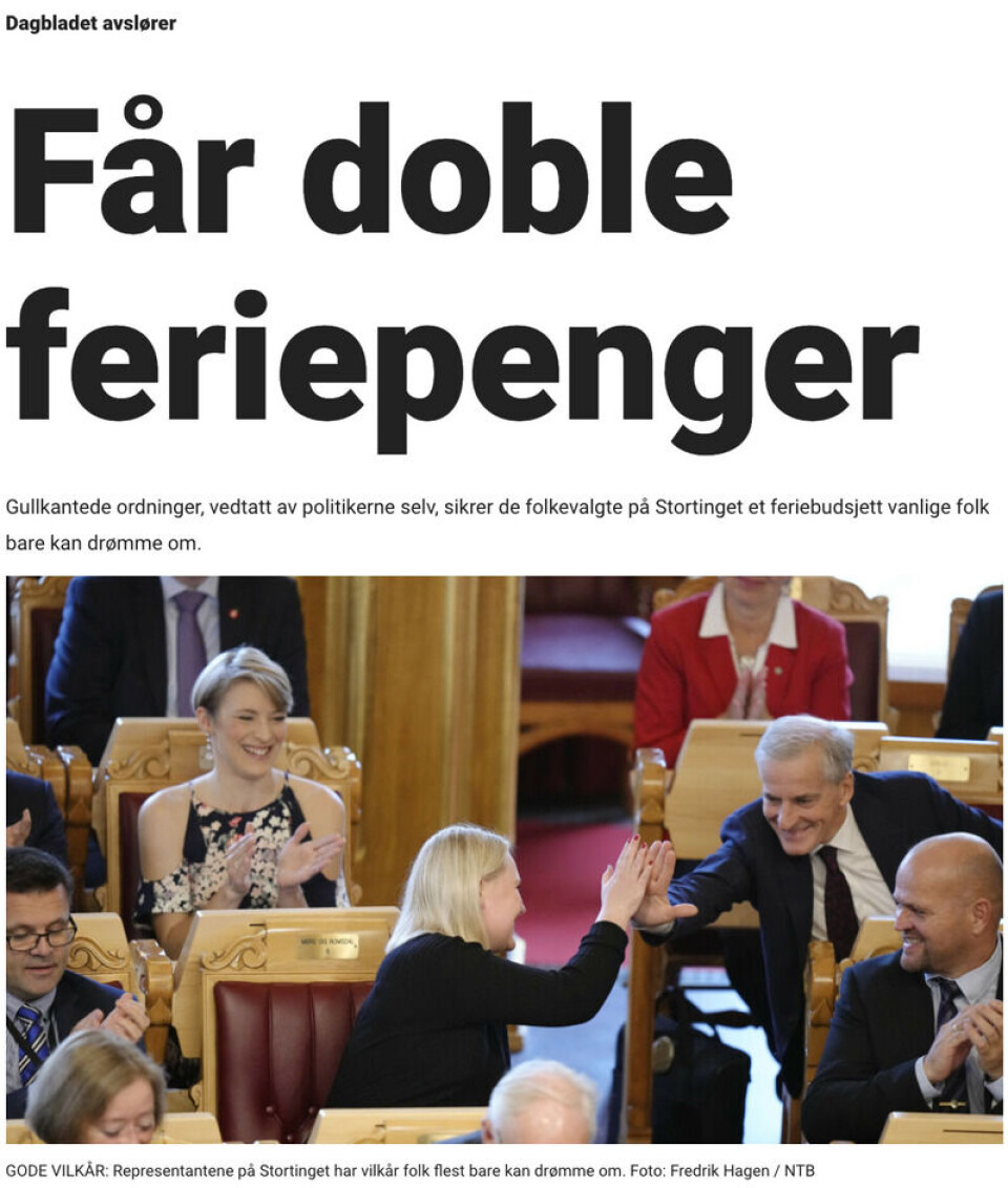 Skjermbilde: Dagbladet.no.
