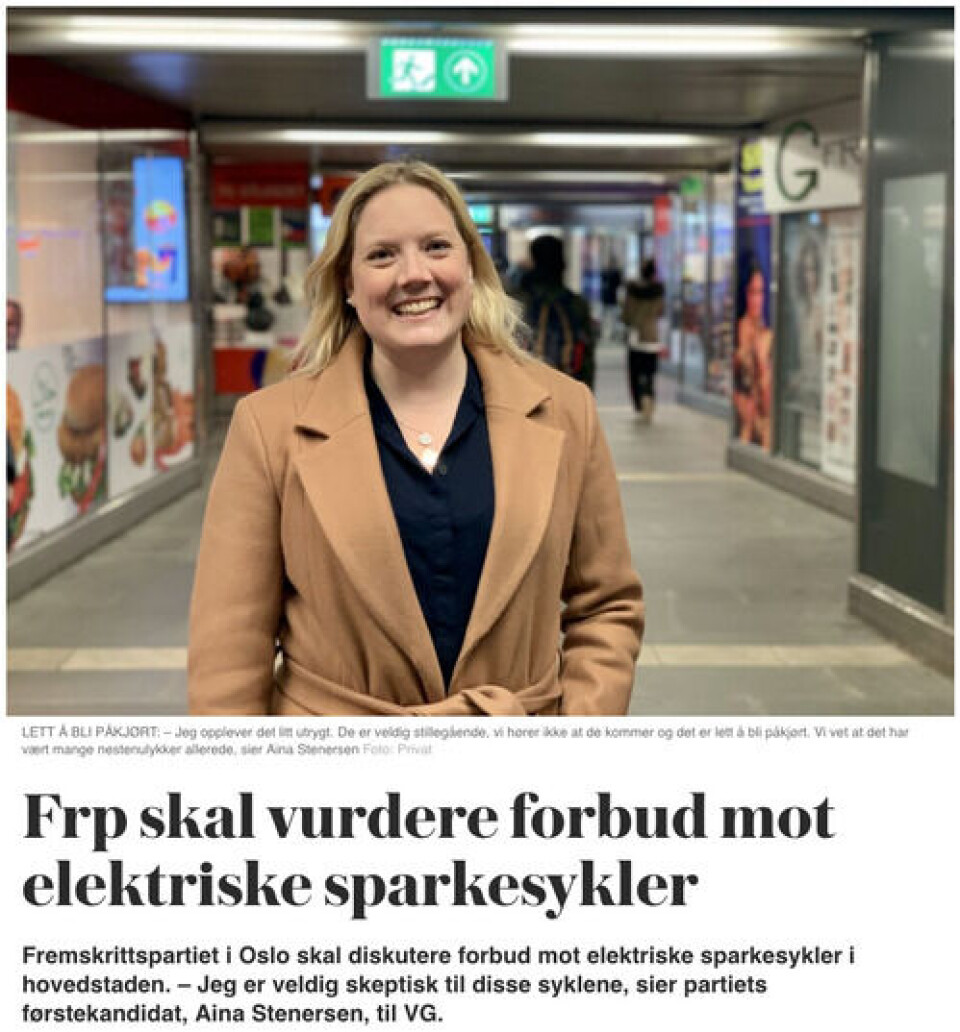 Skjermbilde fra VG.no