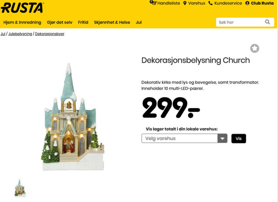 Skjermdump: Rusta.no