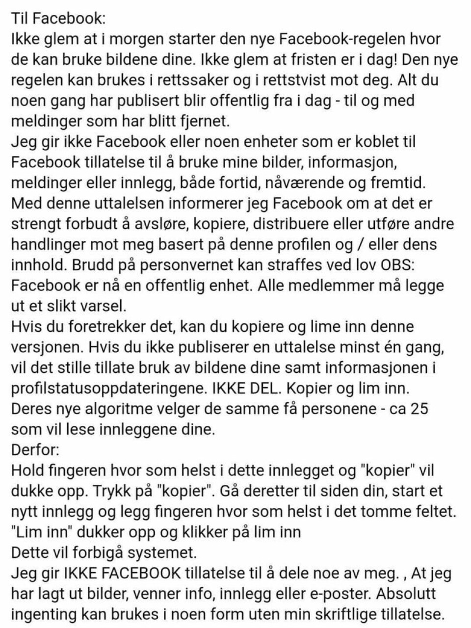 Trykk på bildet for å få det større. Skjermdump: Facebook.