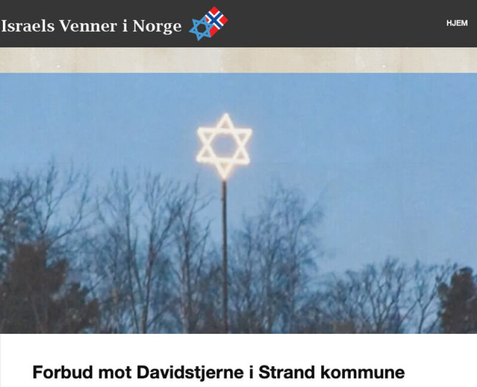 Skjermbilde fra israelsvenner.no.