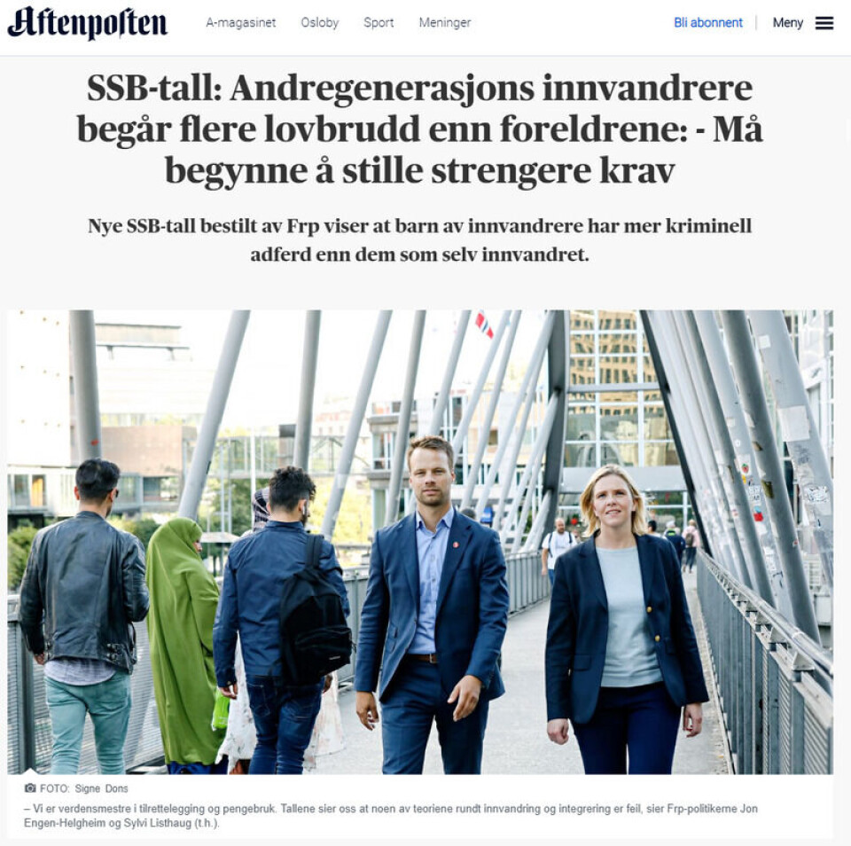 Skjermdump: Aftenposten.no