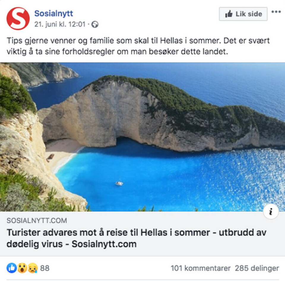 Foto: Skjermdump / Facebook