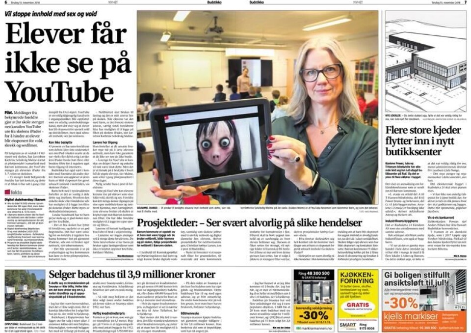 Faksimile av Budstikka 13. november 2018