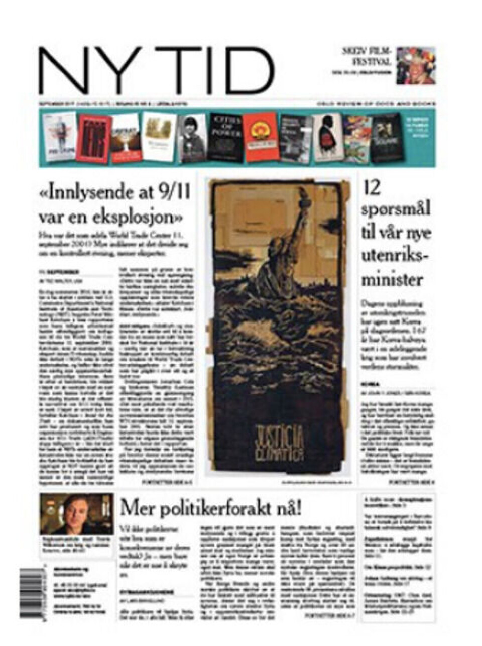 NY TIDS førsteside 14. september 2017. NY TIDS førsteside 14. september 2017.