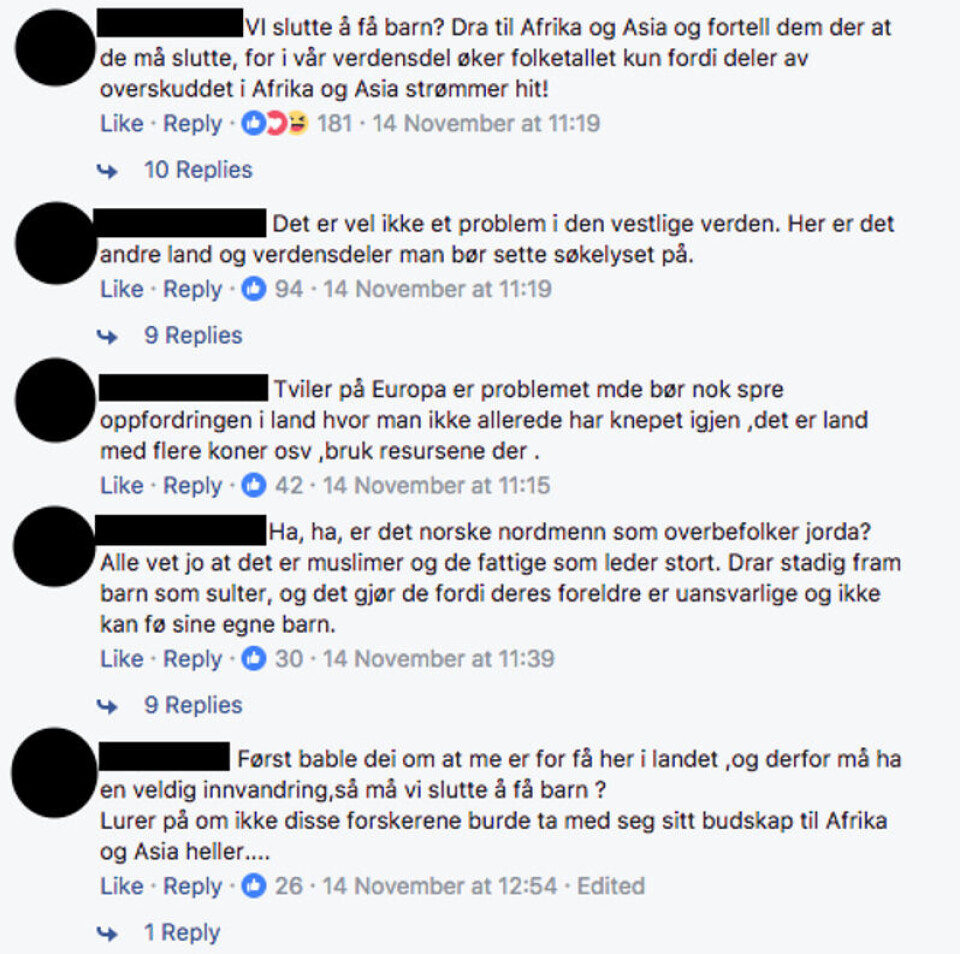Kommentarfeltet under Nettavisens sak på Facebook. Foto: Skjermdump / Facebook Kommentarfeltet under Nettavisens sak på Facebook.