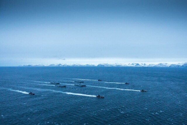 Fire regatter og fem korvetter deltok under øvelsen Flotex i fjor. Foto: Johan Ludvig Holst / Forsvaret Fire regatter og fem korvetter deltok under øvelsen Flotex i fjor.