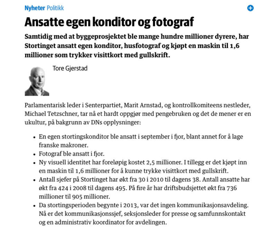 Faksimile: DN.no Faksimile: DN.no