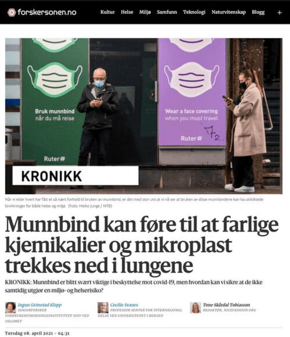 Slik ble kronikken presentert på forskning.nos debattnettsted forskersonen.no. Tittelen på kronikken er endret etter at faktisk.no undersøkte saken. (faksimile fra forskersonen.no) Slik ble kronikken presentert på forskning.nos debattnettsted forskersonen.no. Tittelen på kronikken er endret etter at faktisk.no undersøkte saken.