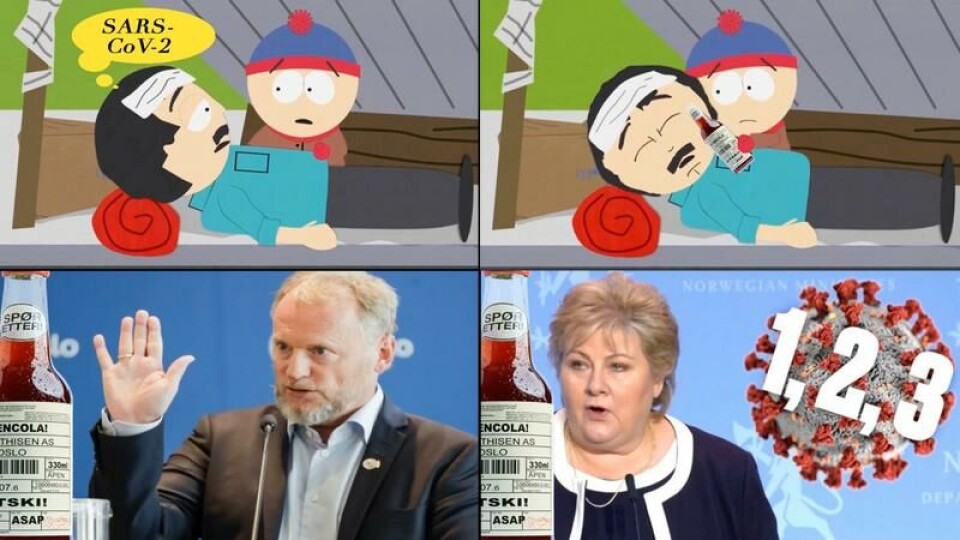 YouTube-profilen Fredrik Hamar har lagt ut en video som spiller på Tøyencola som behandling for koronaviruset. Profilen har ifølge Jarle Hollerud ingenting med O. Mathisen AS å gjøre. Skjermbilder fra YouTube. YouTube-profilen Fredrik Hamar har lagt ut en video som spiller på Tøyencola som behandling for koronaviruset. Profilen har ifølge Jarle Hollerud ingenting med O. Mathisen AS å gjøre.