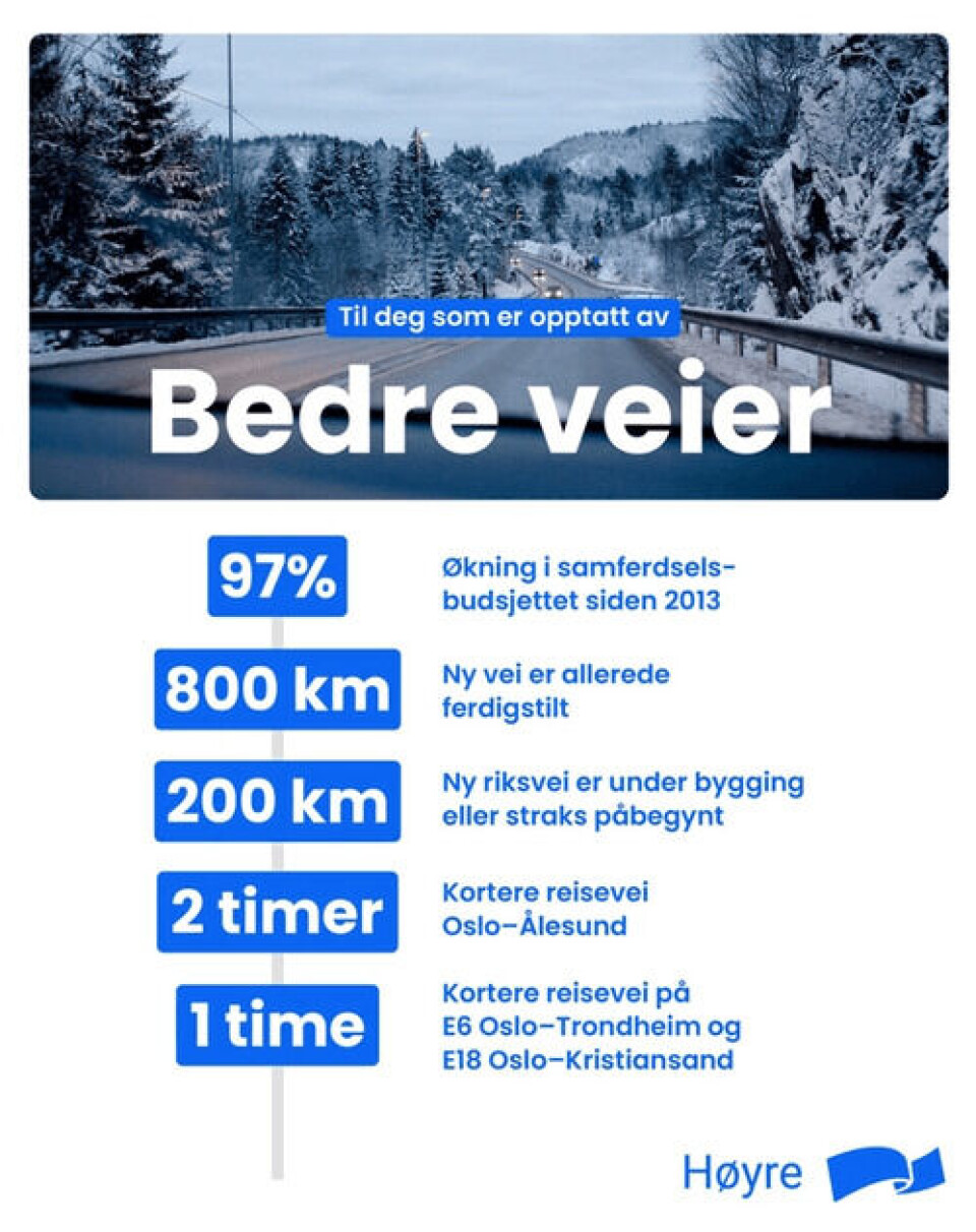 Skjermdump: Erna Solberg, Facebook