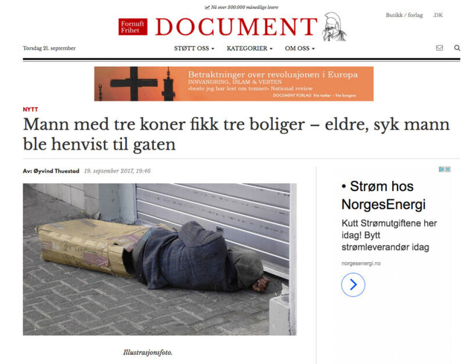 Foto: Skjermdump/Document.no.