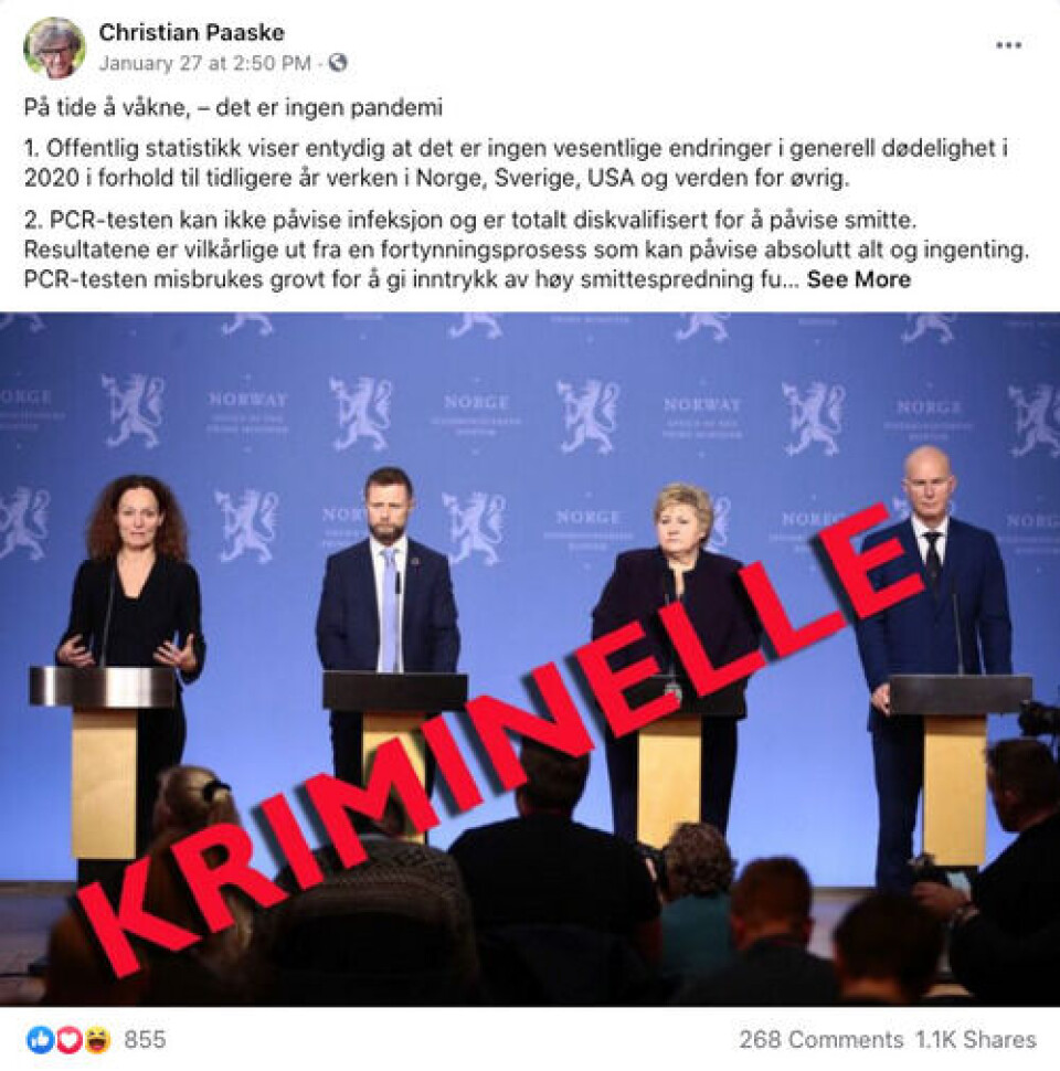 Skjermbilde fra Facebook.