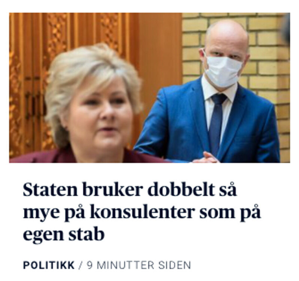 Skjermdump fra Aftenposten.no