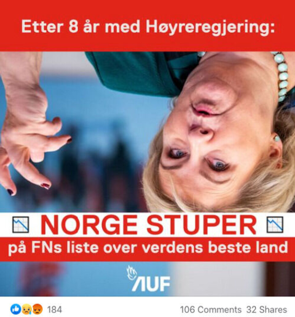 Skjermdump: AUFs Facebook-gruppe