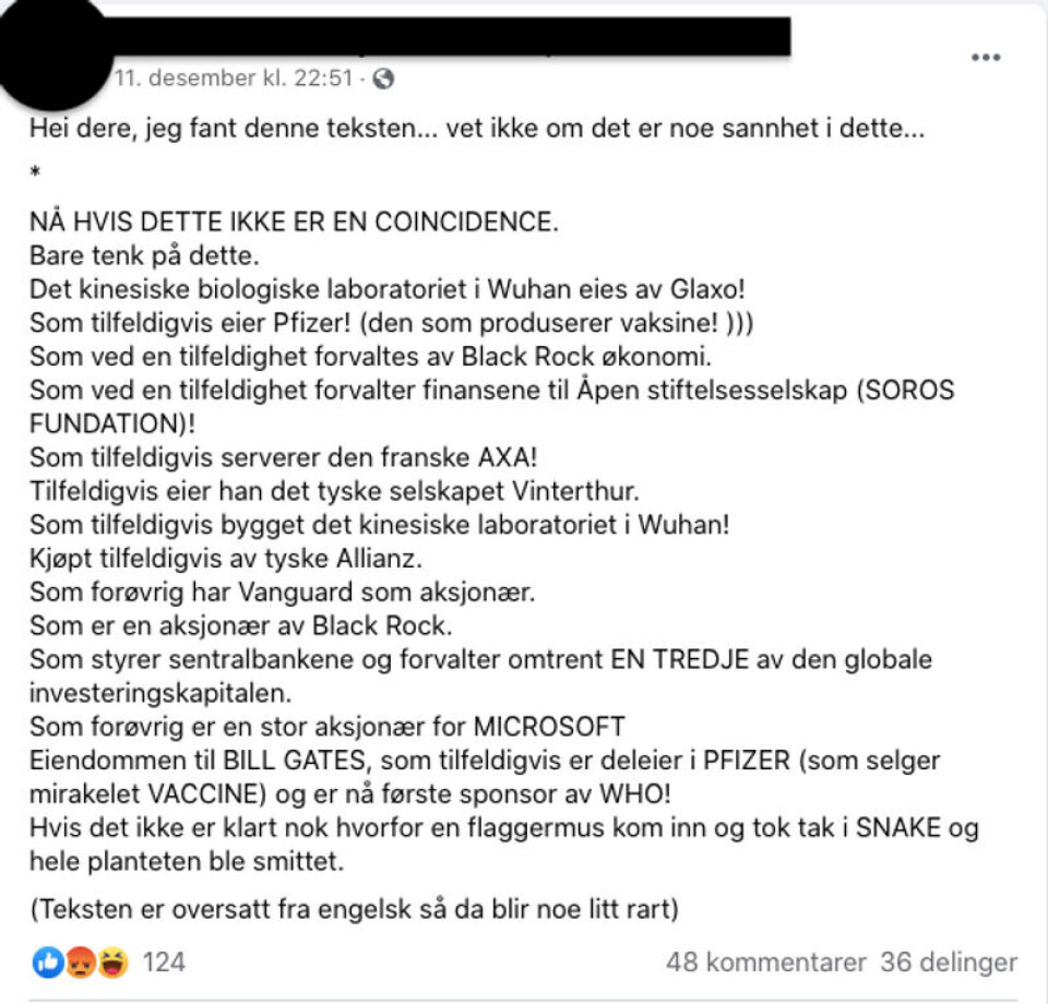Skjermdump fra Facebook