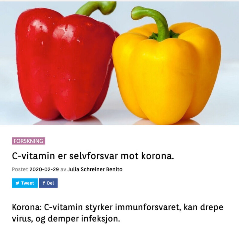 Skjermdump: Caluna.no