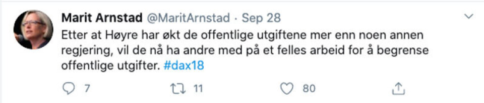 Skjermdump fra Twitter