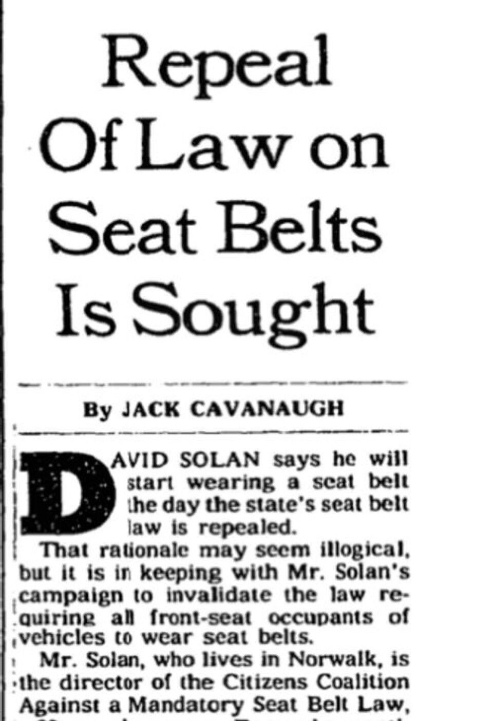 Utdrag fra nyhetsartikkel i New York Times 7. desember 1986. Faksimile: New York Times Utdrag fra nyhetsartikkel i New York Times 7. desember 1986.