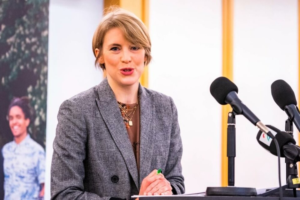 Kari Elisabeth Kaski (SV) under fremlegging av partiets alternative statsbudsjett for 2021. Foto: Håkon Mosvold Larsen / NTB Kari Elisabeth Kaski (SV)