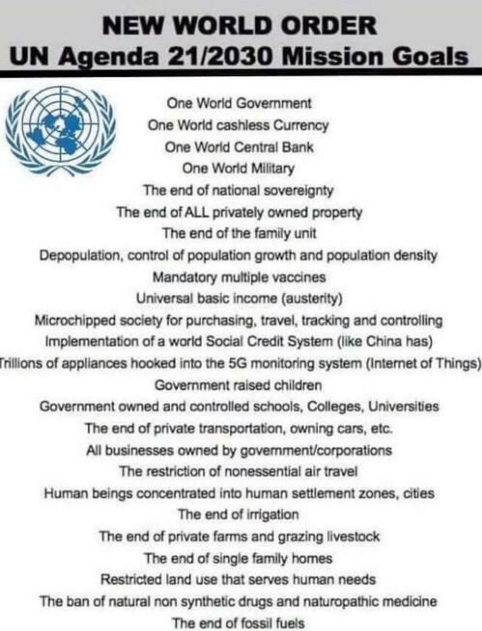 Dette dokumentet skal angivelig vise målene bak FNs Agenda 21 og Agenda 2030. Dette dokumentet skal angivelig vise målene bak FNs Agenda 21 og Agenda 2030.