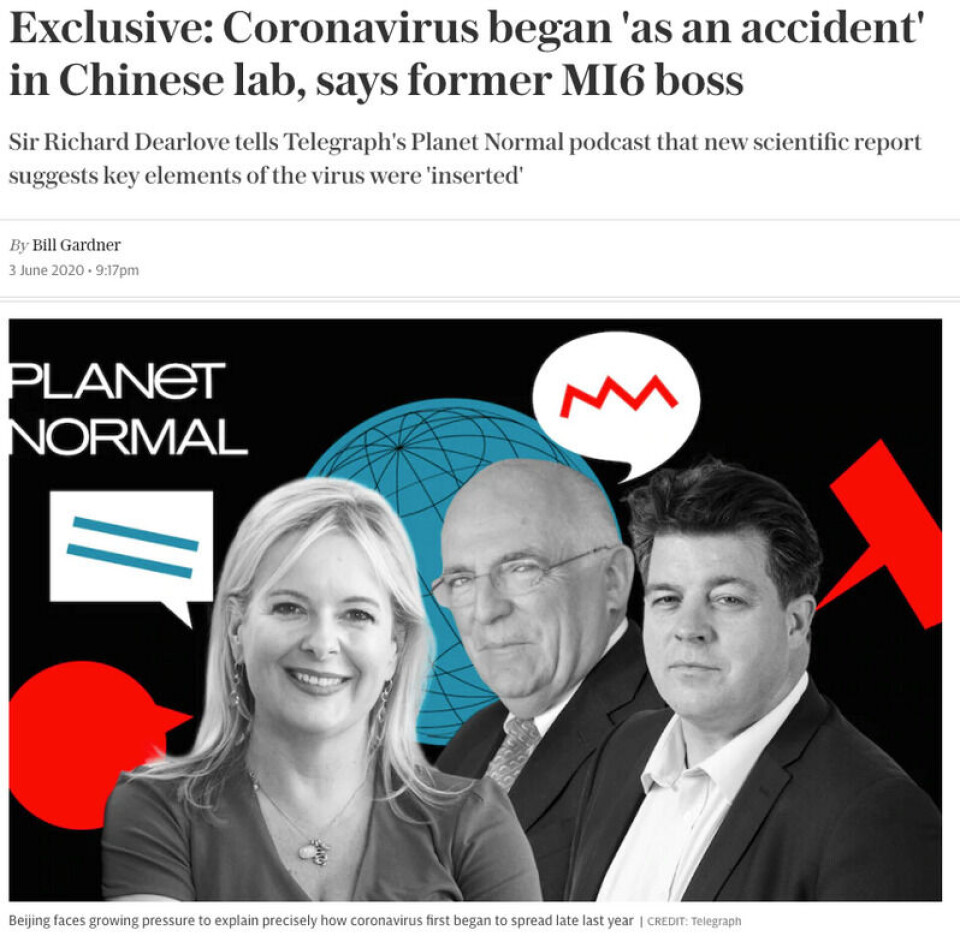 NRK utelot flere sentrale opplysninger fra en artikkel i The Telegraph. Foto: Skjermbilde fra The Telegraph. NRK utelot flere sentrale opplysninger fra en artikkel i The Telegraph.