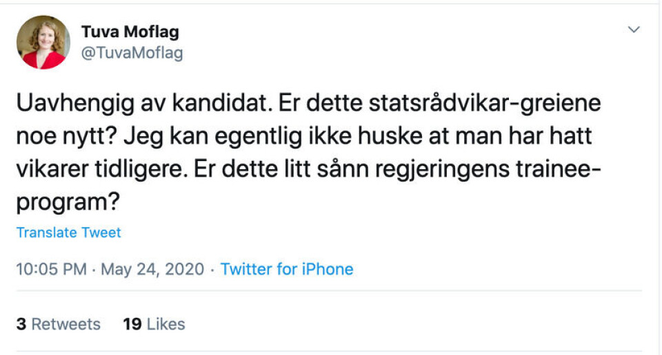 Skjermbilde: Twitter