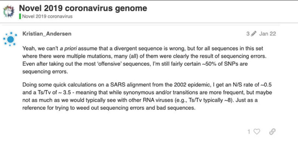 Skjermbilde: Virological.org
