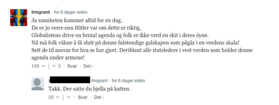 Skjermdump fra Document.no