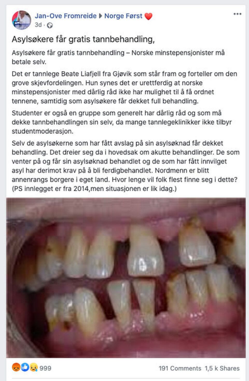 Slik ble påstanden spredt i Facebook-innlegg igjen nå i august. Slik ble påstanden spredt i Facebook-innlegg igjen nå i august.