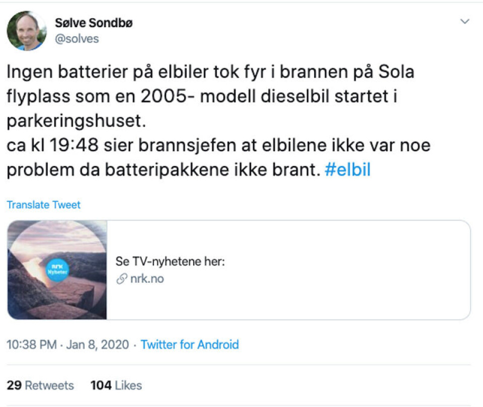 Skjermbilde: Twitter