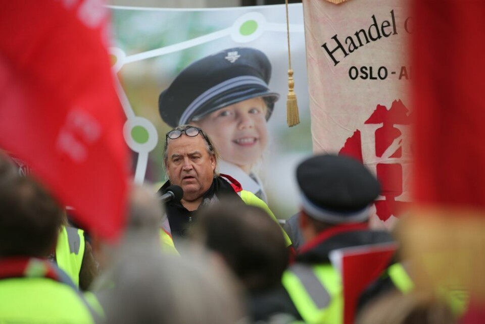 Rolf Ringdal i Norsk lokomotivmannsforbund holder appell. Foto: Ørn E. Borgen / NTB scanpix Rolf Ringdal i Norsk lokomotivmannsforbund holder appell.