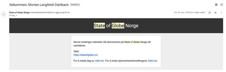 Skjermbilde: Gmail