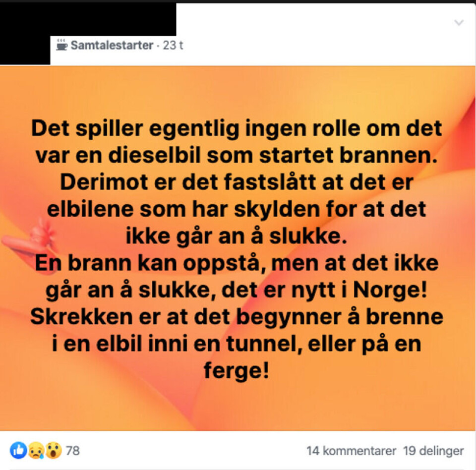 Skjermdump: Facebook