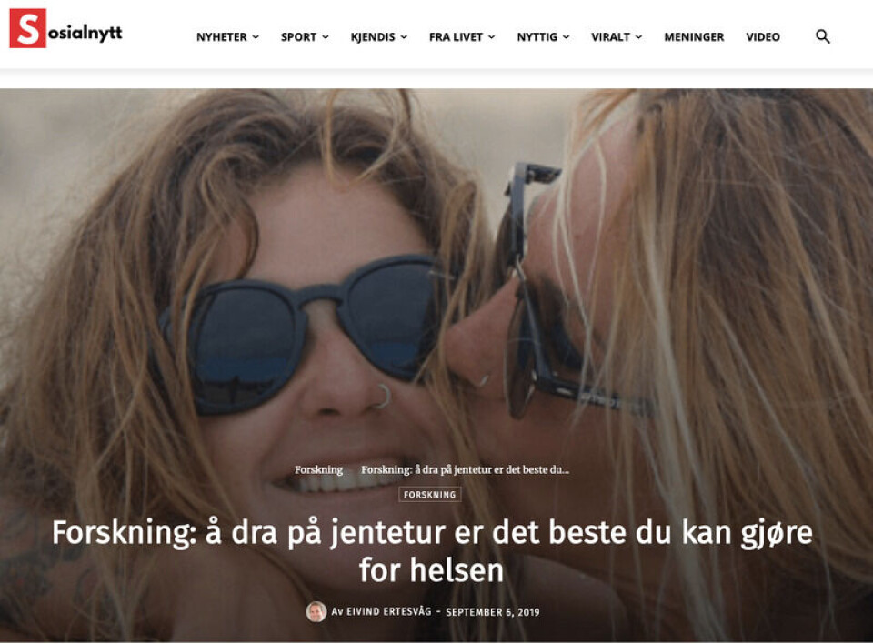 Dette var Norges 10. mest virale sak i fjor. Skjermbilde fra sosialnytt.com. Dette var Norges 10. mest virale sak i fjor.