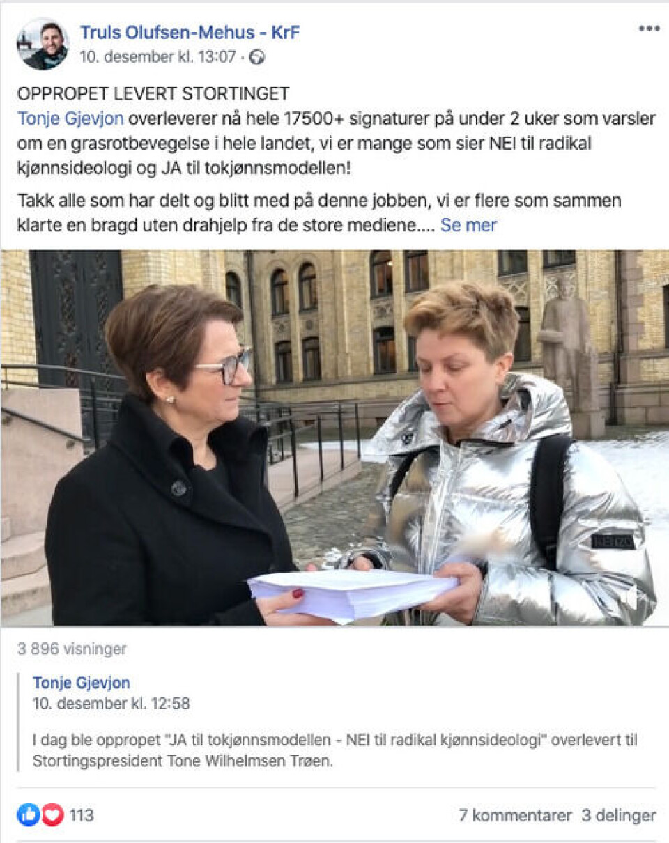 Skjermbilde: Facebook